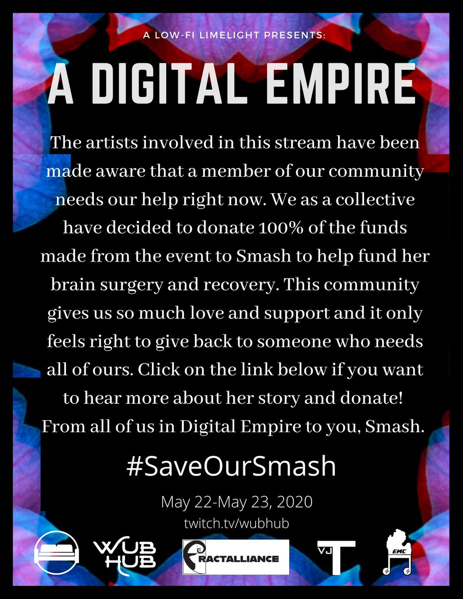 StreamTrackBass's tweet photo. I want to share something special happening this weekend from A Digital Empire..this is a charity event to help save their friend...please read! And check out this stacked lineup! https://t.co/5fcz1pZTai