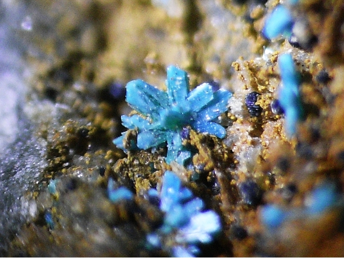 These minerals are present in very low concentrations, but are still useful to propose that the studied ochre pigments have a Vesuvian origin: langite, jarosite, atacamite, etc. They usually appear in volcanic fumaroles.