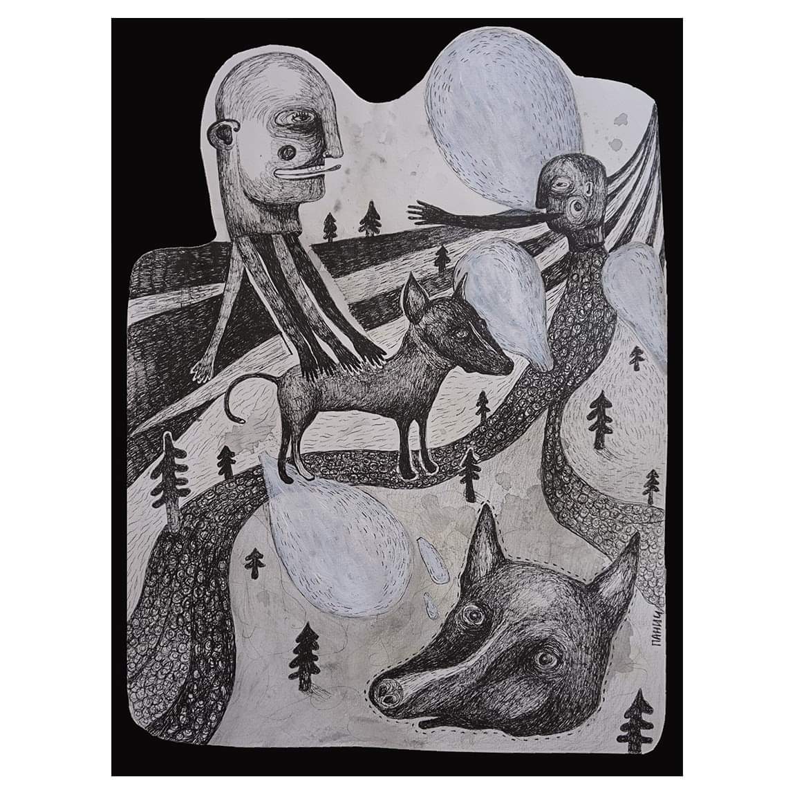 A semi drawing featuring semi-observational portraits of my dog Luna. 11 x 15"
#drawing #ink #inkdrawing #dogsoftwitter #landscape #contemporaryart