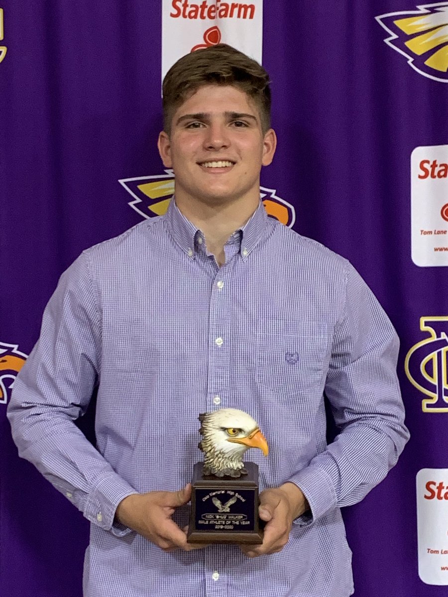 CM_Eagles's tweet photo. Civic Memorial congratulates Jenna Christeson and Nick "Shug" Walker for receiving the female and male Athlete of the Year Award for 2019-2020.  #GoEagles. https://t.co/8RSDqmwgSj