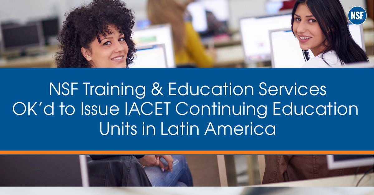 NSF_Canada's tweet photo. NSF's food safety training programs in Chile, Colombia, Costa Rica, Ecuador and Mexico have been accredited by IACET! https://t.co/B1S30CcMFc

#FoodSafety #FoodSafetyTraining #Training #HACCP #Learning #LATAM #IACET #CEU https://t.co/3MfB44aHzh