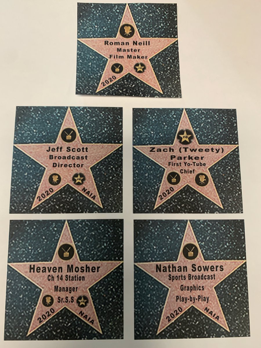 BobNeidinger's tweet photo. AHS Broadcasting/Video Production memory 2020 Senior Shoutout.  These five students have earned a Star on the Broadcasting/Video Production Wall of Fame.
#KSClassof2020 #WeAre409 https://t.co/Ys70YRVLoB