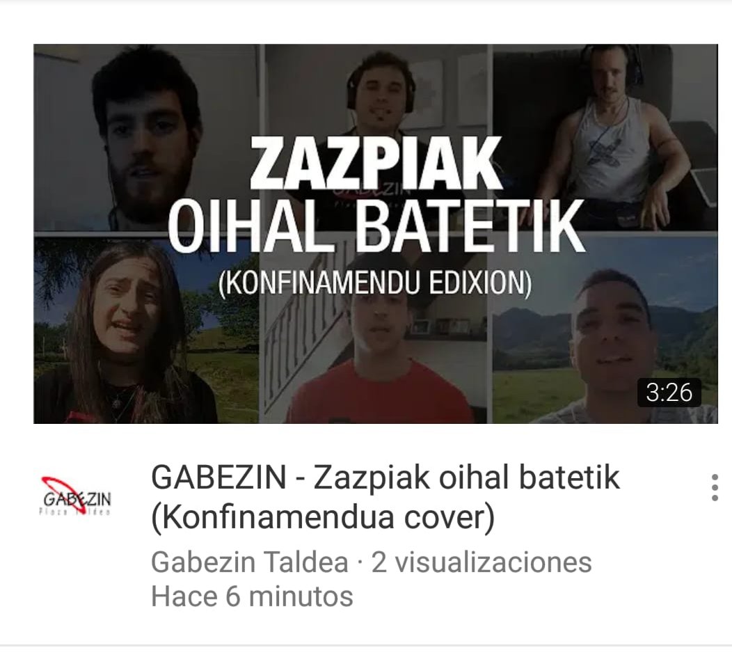 gabezintaldea's tweet photo. Bizitzen ari garen ezhoiko egoera honen ondorioz, ez dakigu noiz ikusi ahal izango dugun berriro ere elkar plaza batean.

Bitartean, konfinamendu garaian grabaturiko "Zazpiak oihal batetik" kantuaren bertsioa luzatzen dizuegu!

Ea gustokoa duzuen!
👉https://t.co/UpGAHLOd6V https://t.co/YdtT2oEC3z