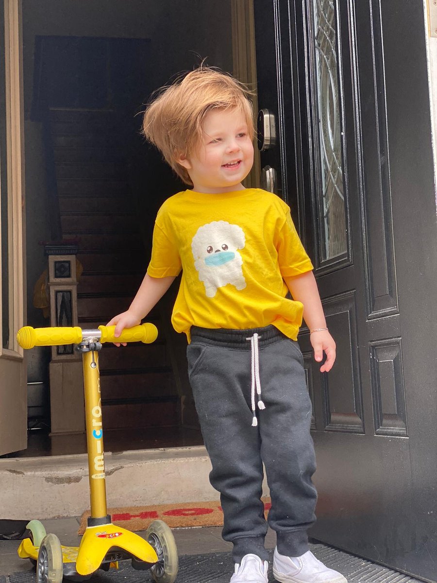 muchokids's tweet photo. Our Gio shirt reminds every1 to be safe in the cutest way! Comes in many colors &amp; sizes: babies, kids &amp; adults! https://t.co/F6yxGC3S9Y

#cuteshirt #dogshirt #shirt #cutetee #boysshirt #muchokids #unity #diversity #kids #children #childrensfashion #kidsfashion #coronavirusshirt https://t.co/6SIERxi4wQ