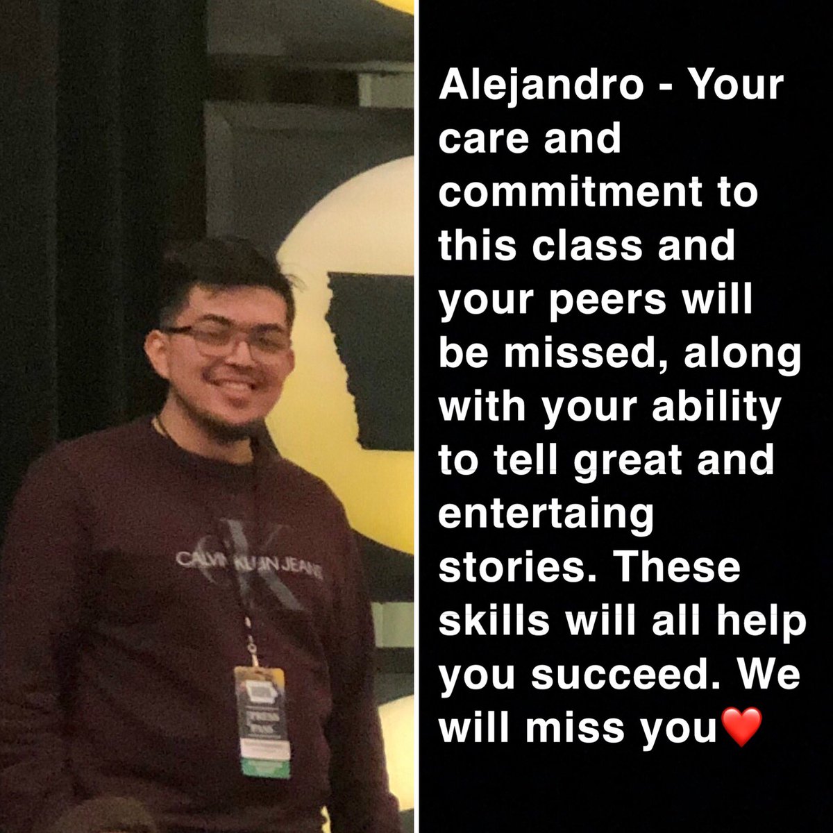 Senior highlight: Alejandro Ayard! Congrats Alejandro