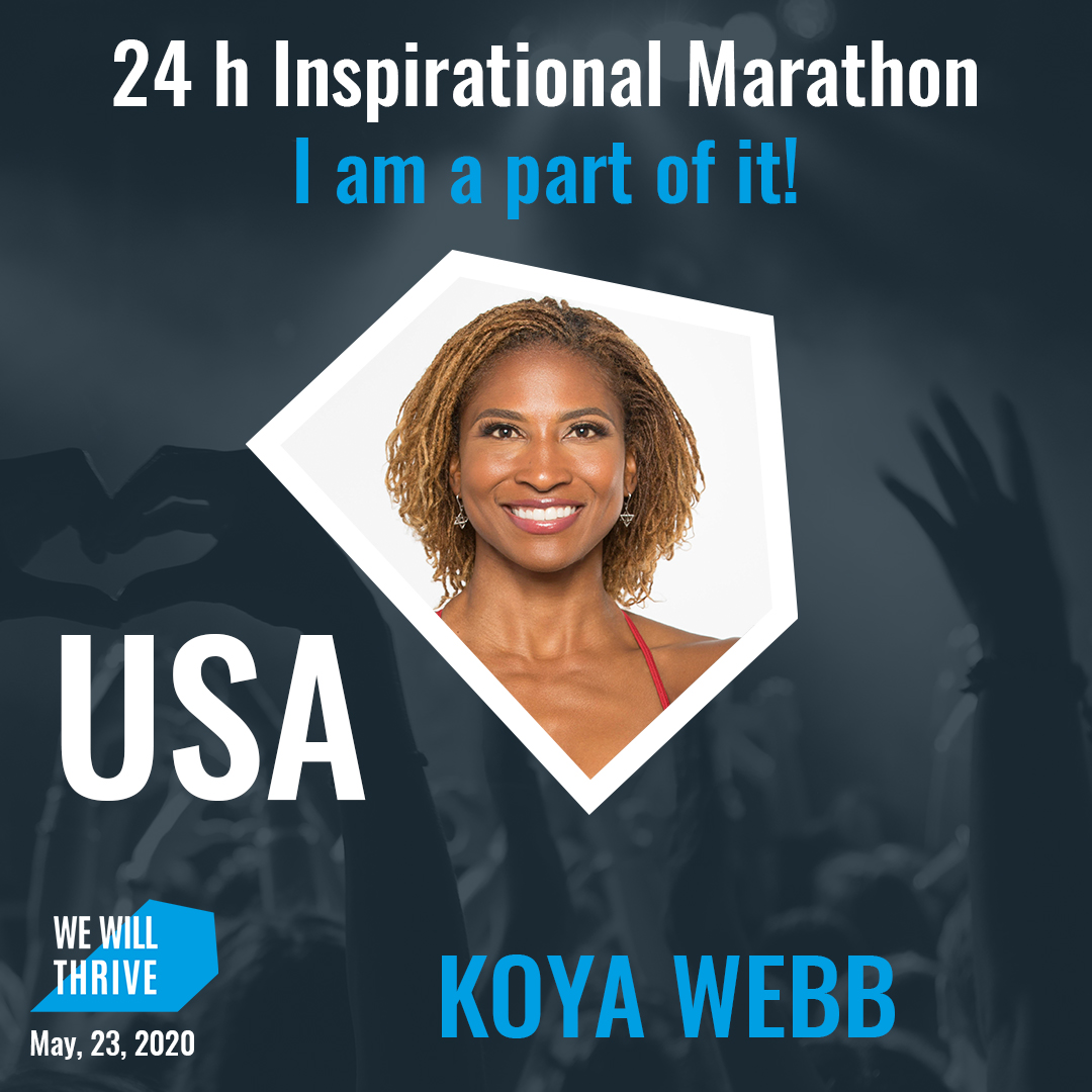 KoyaWebb's tweet photo. I know times are looking tough… but WE WILL THRIVE!! Come join me this Saturday May 23rd on a 24hr journey sharing love and inspiration✨
 All proceeds will be given to No Child Left Hungry Fundraiser💖#wewillthrive247 https://t.co/H7pUHsnWrc