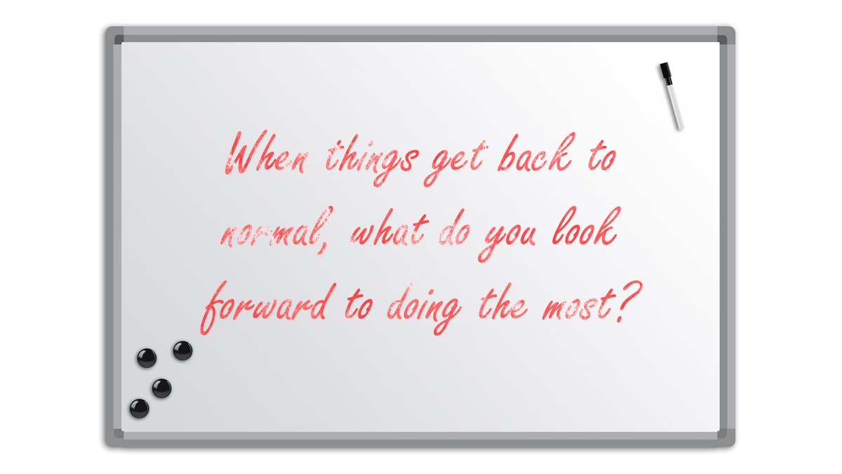 These are strange days!

With some restrictions lifting, we are wondering: When things get back to normal, what do you look forward to doing the most? 🤔

Please share!

#uLethbridge #uLeth #VirtualWhiteboard #WhiteboardWednesday