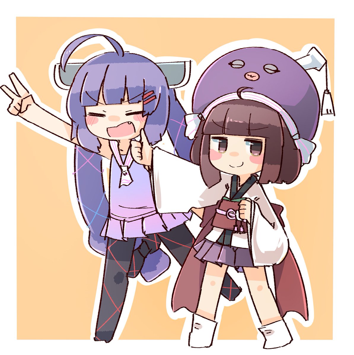 東北きりたん 「#1年間で絵が上達してるか見てみましょう
うなたんときりぴ 」|このほしのイラスト