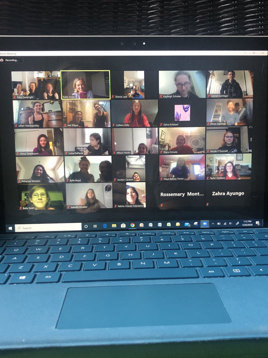 Ms. Gross hosted a live Yoga class today for all three of her Yoga Classes!  Look how many students came! The best birthday gift to see all of these amazing students! 🧘‍♂️🧘🧘‍♀️ #therockvilleway <a href="/PrincipalRHS/">Rhoshanda Pyles</a>