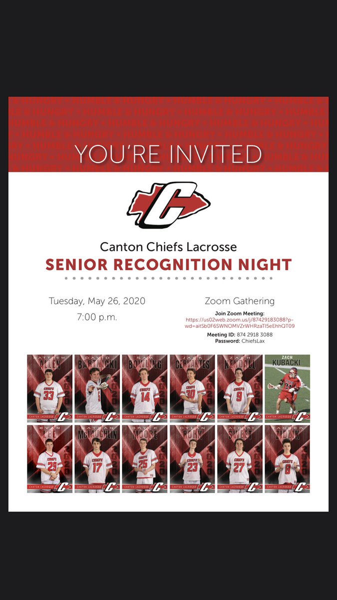 Our #VirtualSeniorDay isn’t until next Tuesday, but this amazing group of <a href="/cantonchiefslax/">Canton Chiefs Lacrosse</a> Seniors deserves to get recognized more than once. A once in a lifetime group of humans that will be greatly missed and never forgotten!! Thanks for everything men #ChiefsareLeaders