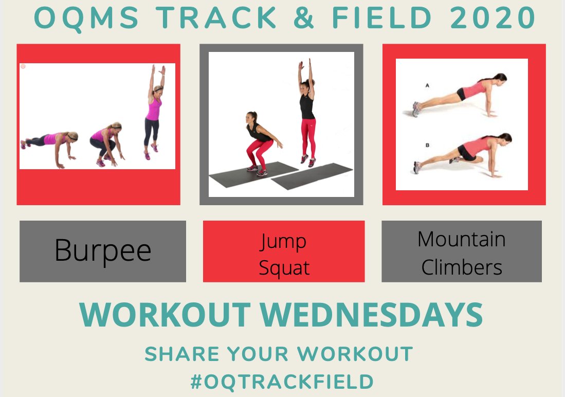 larson_tierney's tweet photo. Last workout Wednesday for the school year/ track season. Have fun! #WorkoutWednesday #sd113a #oqms #oqtrackfield #runner https://t.co/e9X6B7wljd