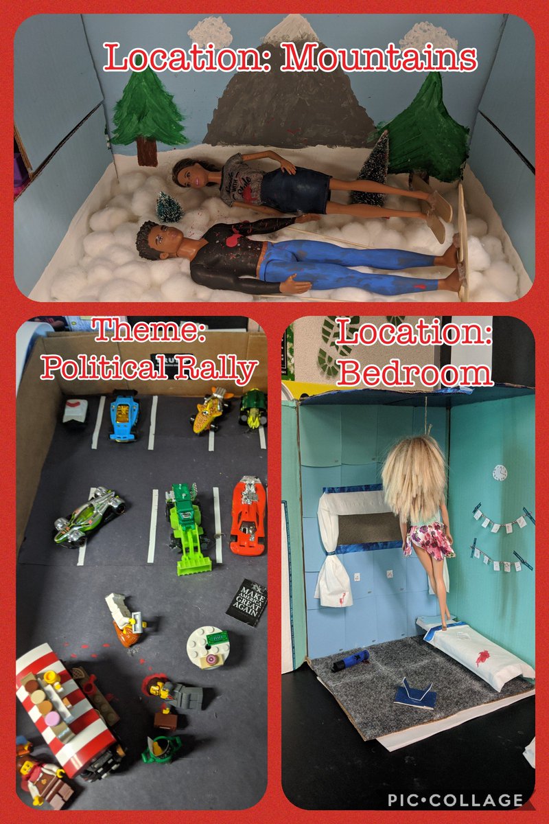 Updegraff_ERHS's tweet photo. #ERHSForensics Ss submitted "Crime Scene in a Box" projects the day we were quarantined. Here are some examples. #ERHS #ERHSscience https://t.co/Vil9fgFXl1