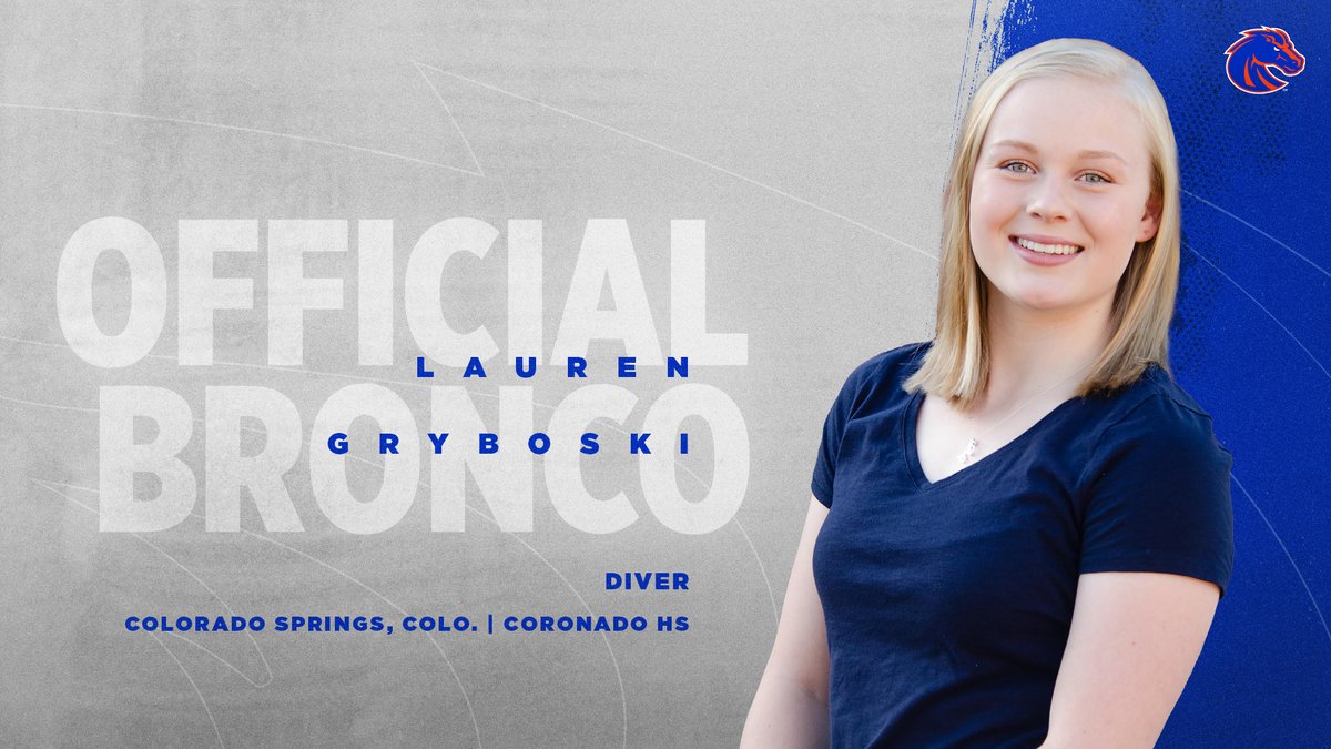 BroncoSportsSD's tweet photo. Welcome Lauren Gryboski to Bronco Nation! Gryboski will be a freshman diver on next year's team.

https://t.co/N4QncpD3DS
#BleedBlue @BroncoSports @BoiseState @MW_OlySports https://t.co/Lgx351ZTlf
