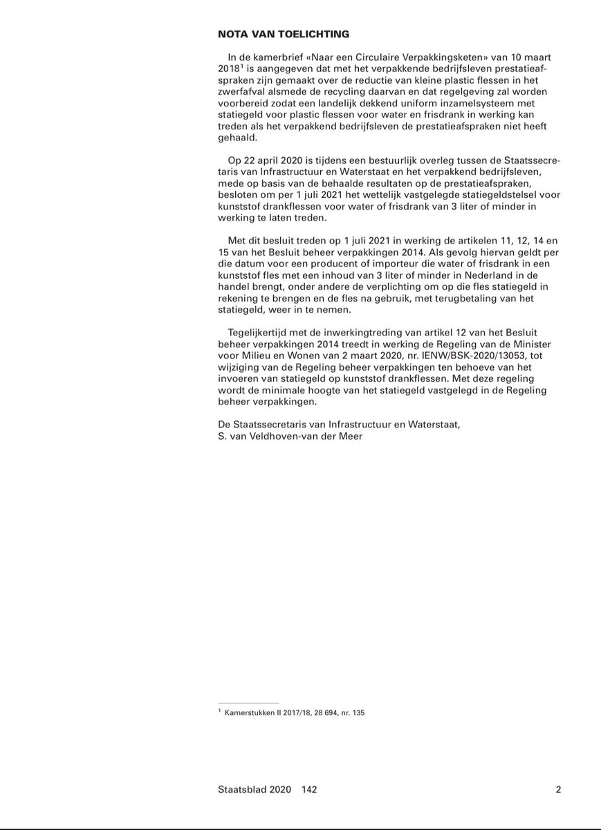 TonteKloese's tweet photo. #Statiegeld-uitbreiding met wetgeving geregeld, waar het voorheen op basis van vrijwillige afspraken, convenanten en raamovereenkomsten was geregeld. 
Per 1 juli 2021 statiegeld op alle PET-flessen kleiner dan 3 liter. https://t.co/D8mWUtmpql