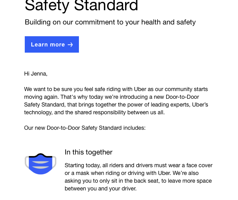 realjennaryan's tweet photo. UBER: Starting today, all riders and drivers must wear face masks. Welp, I won't be using Uber!!! I won't wear a mask for a virus that has 99.9% chance of killing me. I won't be controlled. #uber #uberfacemasks #nomasks #stopoverreach #notracking #notracing #nonazis https://t.co/fZcfaKEbdf
