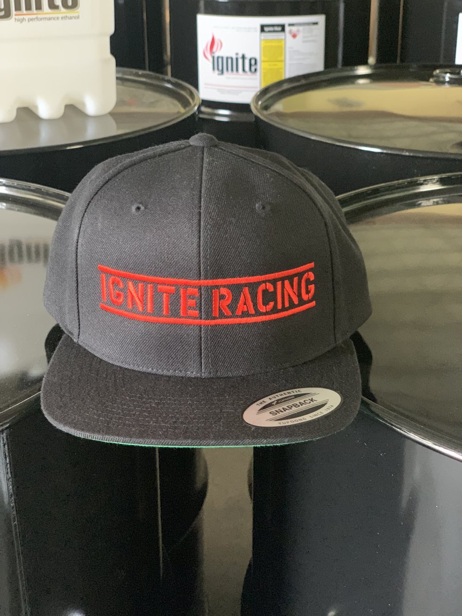 Go to our website igniteracingfuel.com to buy our ignite flat bill hats