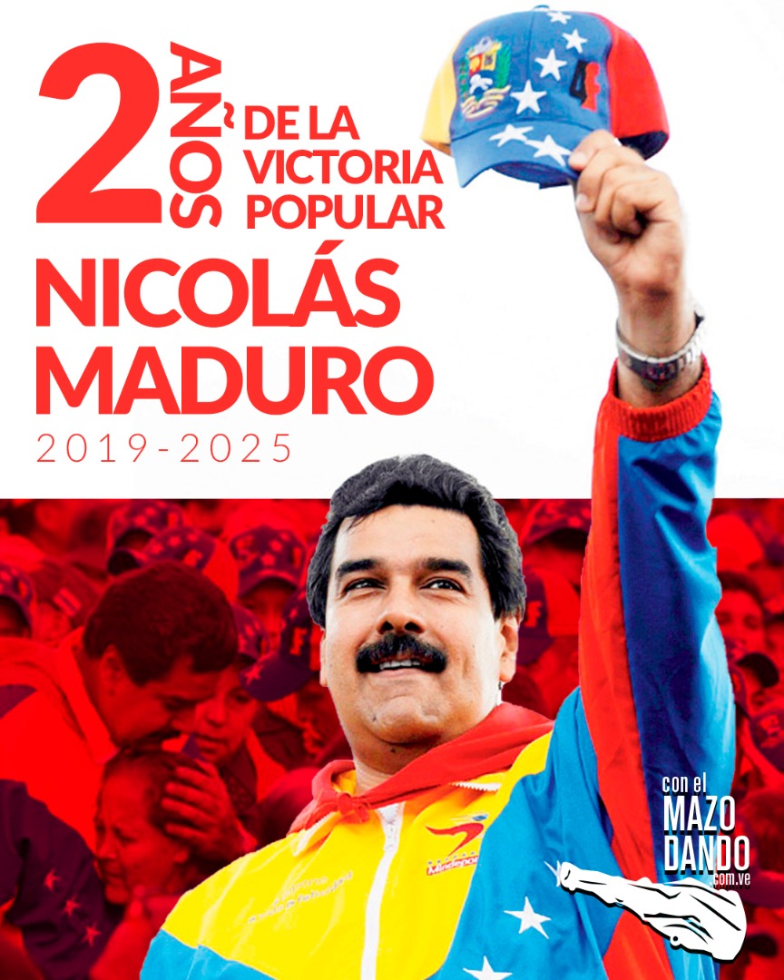 jdavidcabello's tweet photo. Hace dos años una vez más le cumplimos al Comandante Chávez ratificando al Presidente @NicolasMaduro en el poder, hoy seguimos en batalla, rodilla en tierra y fusil al hombro, tengan la CERTEZA de que NOSOTROS VENCEREMOS https://t.co/FJTrkRfrpk