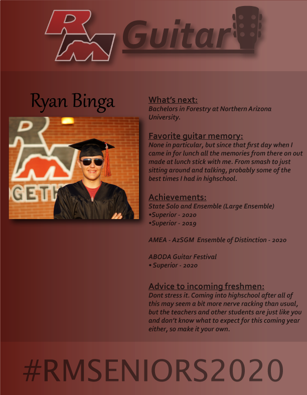 RMHS_Guitar's tweet photo. 🎸RMHS Guitar Senior Spotlight - Ryan Binga🎸 #RMSeniors2020 #redmountainway #mpsaz https://t.co/hpxuqv5QG6