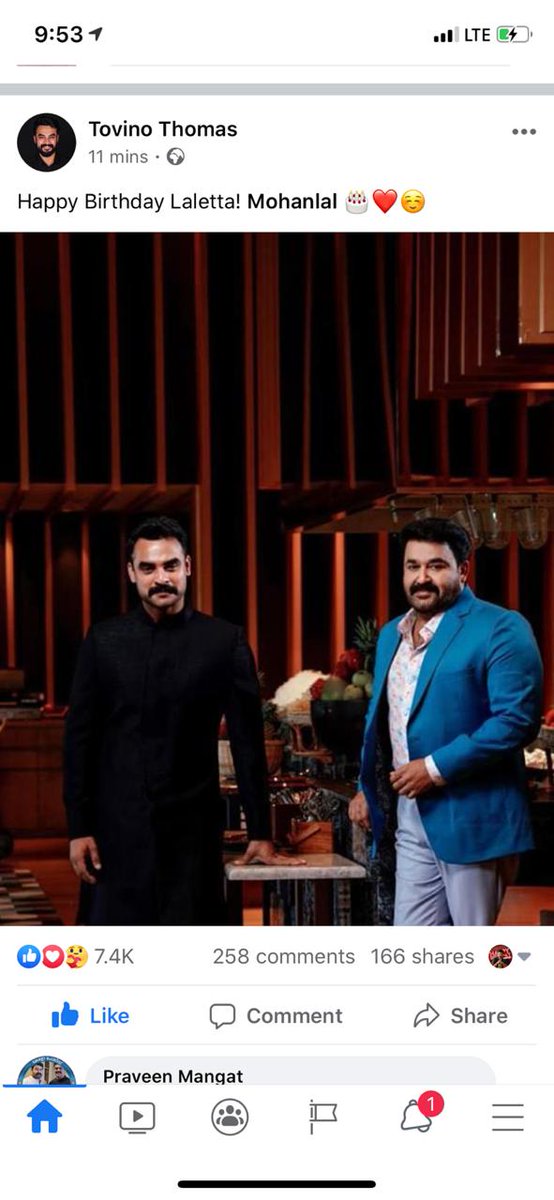 jyokichu's tweet photo. @ttovino wish  our #Lalettan

#Happybrithdaymohanlal https://t.co/qCjpUYKXvh