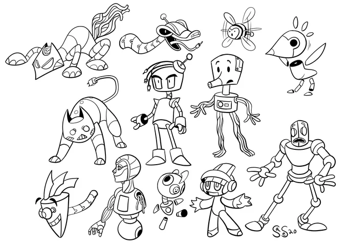 Robot doodles from sometime last year 