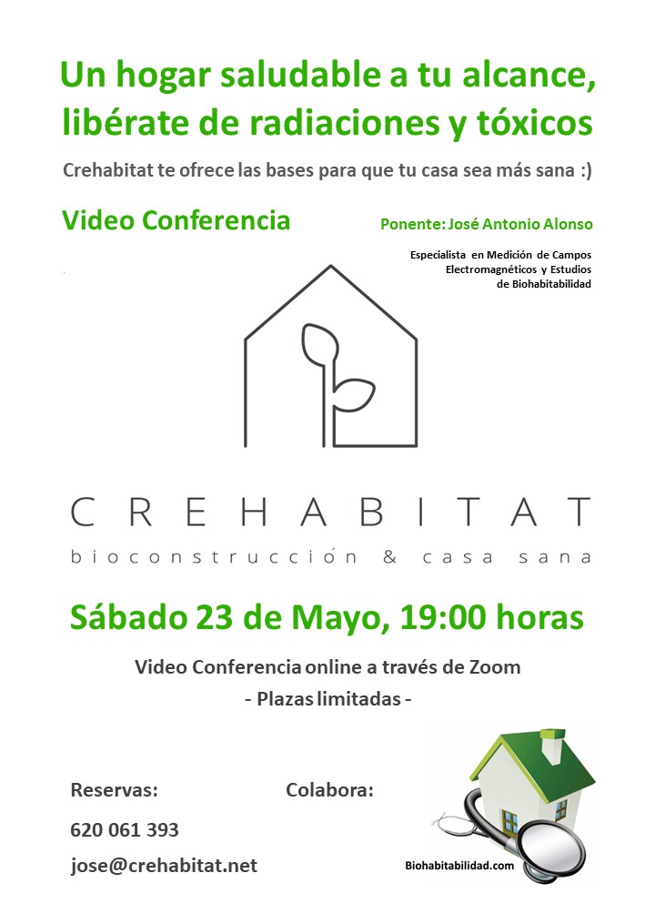 Crehabitat_bio's tweet photo. ¿Cómo afectan los #camposelectromagnéticos a nuestra salud? no te pierdas charla próximo sábado 23 con Jose Antonio Alonso de @Biohabitar, especialista en medición de campos electromágneticos y estudios de #Biohabitabilidad #hogarsaludable #hogarsintóxicos #geobiología https://t.co/rQM8lPG9v9