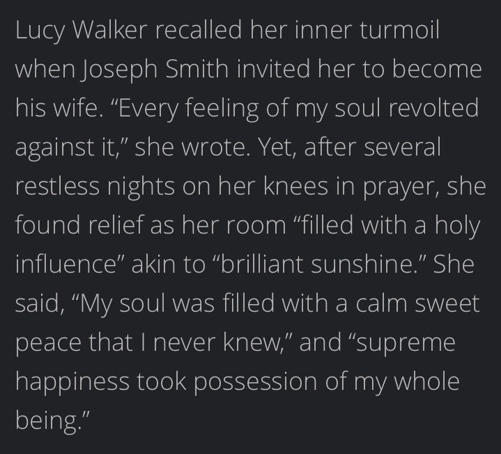 Saints struggled with this law, as many of us do now. These quotes from Brigham Young and Lucy Walker show us just how hard this commandment was for them to live. I feel much comfort in knowing they both received revelation that this was from God.