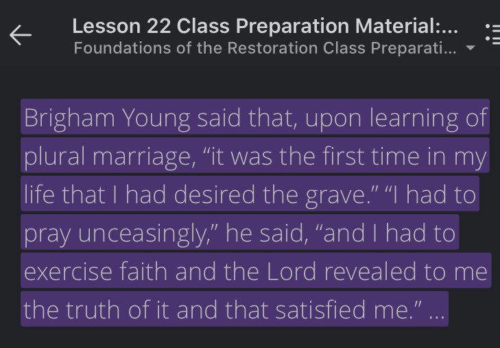 Saints struggled with this law, as many of us do now. These quotes from Brigham Young and Lucy Walker show us just how hard this commandment was for them to live. I feel much comfort in knowing they both received revelation that this was from God.