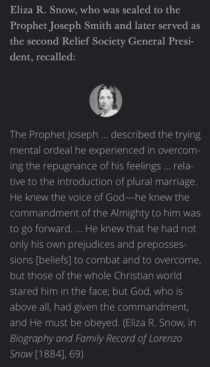 There are no first hand accounts from Joseph or Emma on their experiences with plural marriage. All we have are 2nd or 3rd hand accounts. This excerpt from Eliza R. Snow gives us some insight into how difficult this law was for Joseph but, he was obedient.