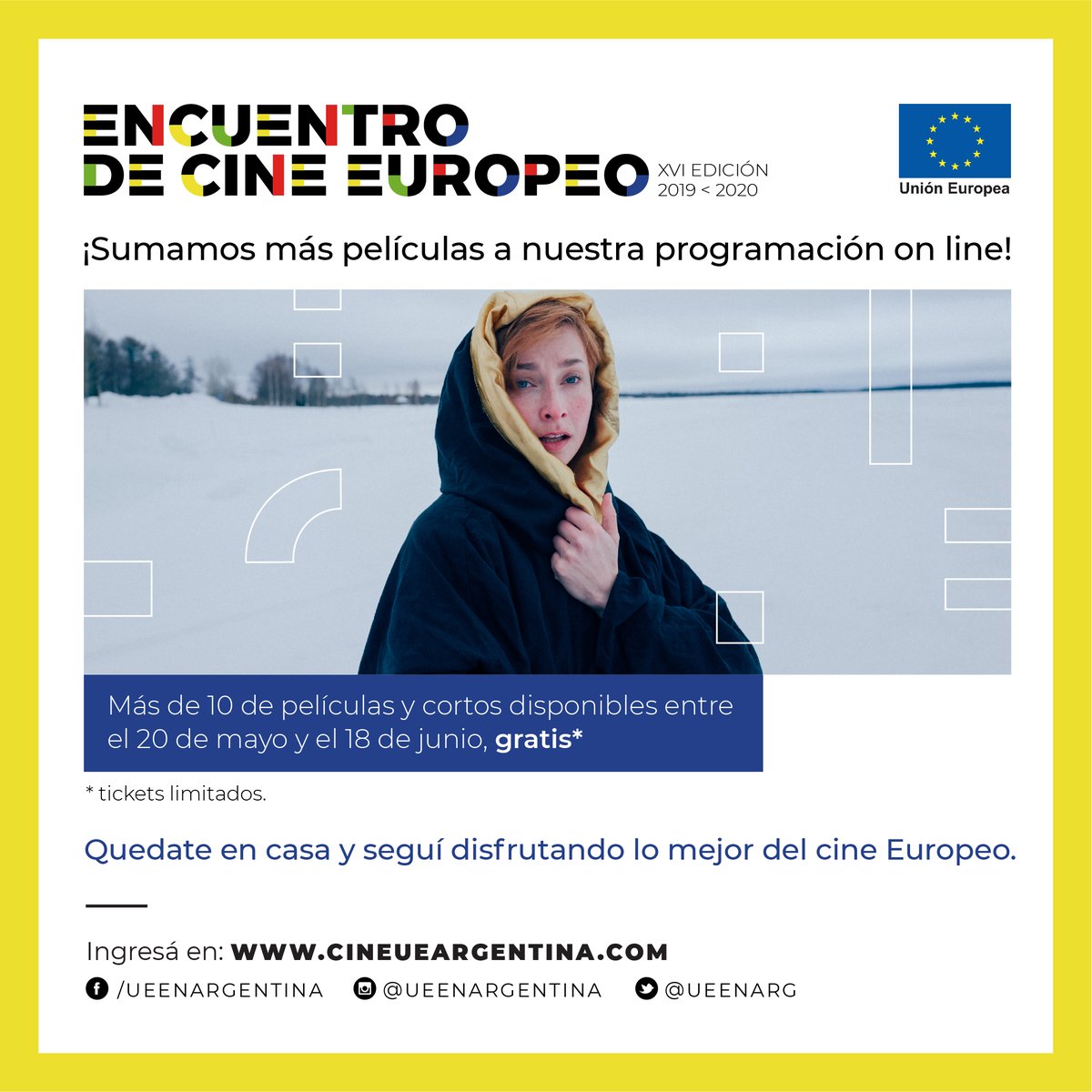 Se suman nuevas películas y cortometrajes a la programación online del Encuentro de Cine Europeo en Argentina, para ver totalmente gratis hasta el 18 de junio ingresando en cineueargentina.com