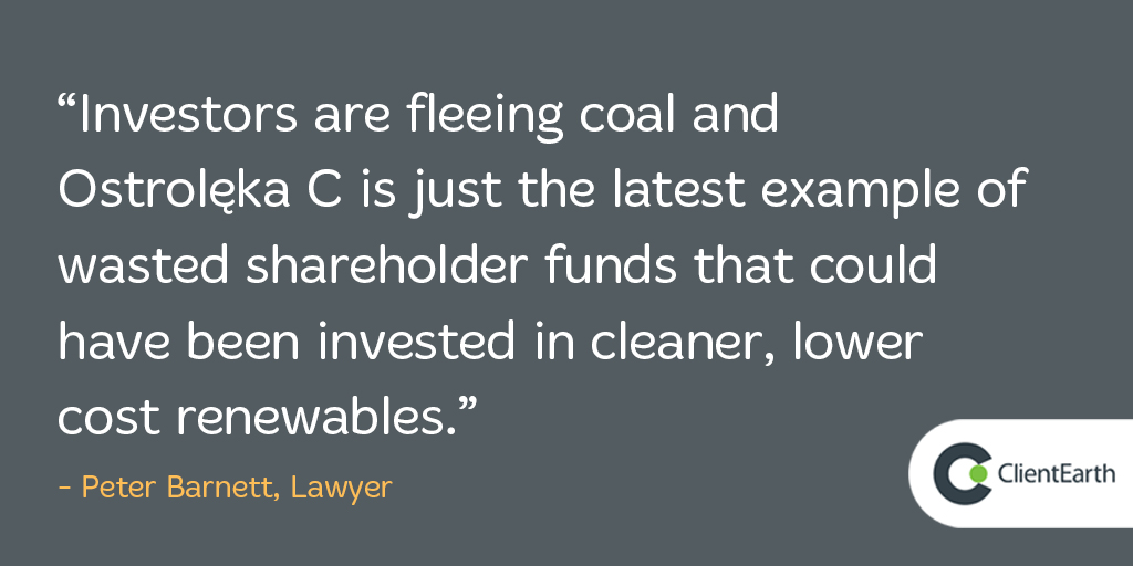 ClientEarth's tweet image. Polish energy company Orlen has announced the Ostrołęka C #coal project is unjustified – just as we argued in our legal case. The plant now looks set to be converted to gas – but all fossil fuels carry #strandedasset risks. bit.ly/3cPVJJE