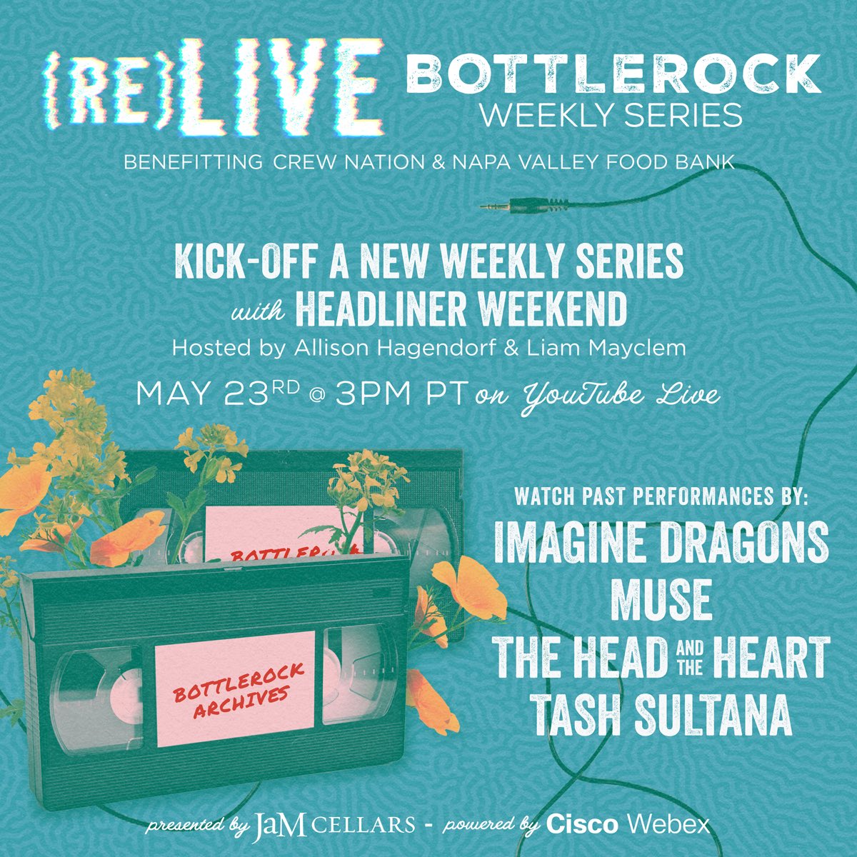 Re(LIVE) <a href="/BottleRockNapa/">BottleRock Napa</a> every week starting this Saturday 5/23 at 3pm PDT. Subscribe at YouTube.com/BottleRockNapa to watch!