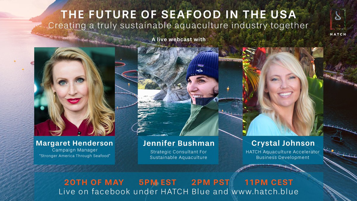 Join a live Facebook dialogue this afternoon at 5 pm (EST) with Crystal Johnson from <a href="/hatchblue1/">Hatch Blue</a> &amp; <a href="/JBCOOKS/">jb</a> to discuss the Future of America's aquaculture industry. Tune in to the event on HATCH’s Facebook page ➡️ bit.ly/2zQbKAL. #ResponsibleFarming #Seafood