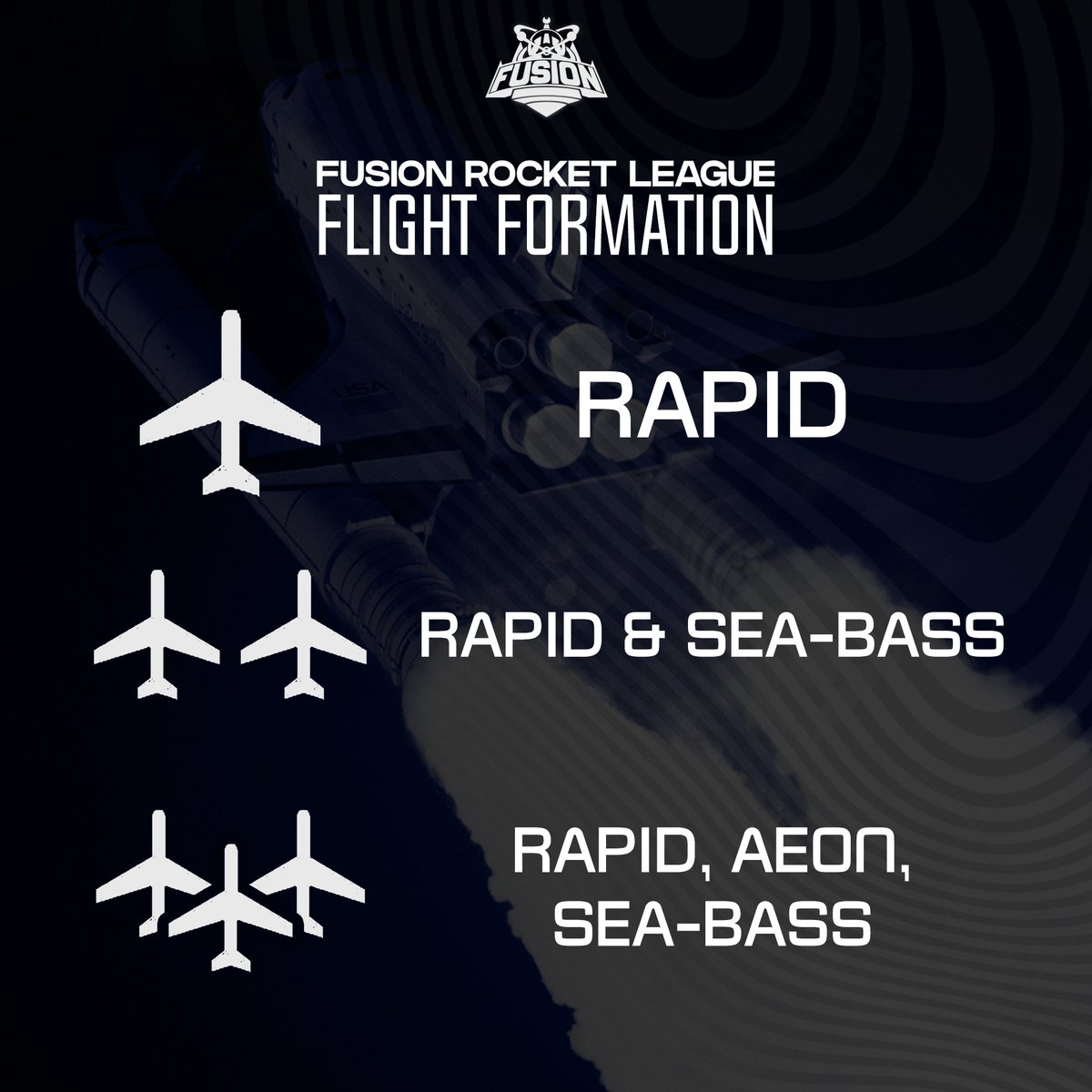 Itinerary for the Fusion Rocket League Qualifiers📜

Here's how we're lining up tomorrow night ✈️

1v1 - <a href="/RapidRL/">rapid</a> 
2v2 - <a href="/RapidRL/">rapid</a> <a href="/Sea_BassRL/">Sebastian</a> 
3v3 - <a href="/RapidRL/">rapid</a> <a href="/Sea_BassRL/">Sebastian</a> @AeonRL 

See you tomorrow for Round 1 🆚 Jamal Jabary