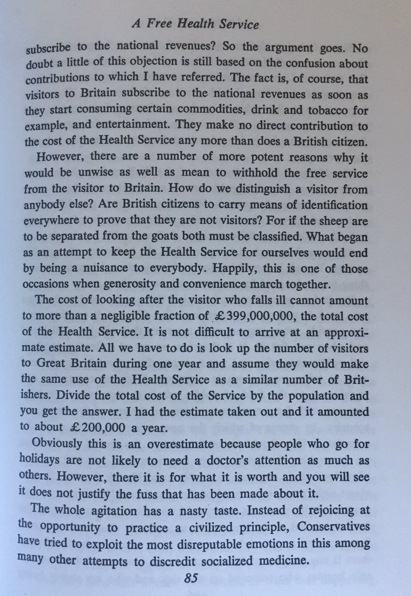 adamjoewhite's tweet image. Now seems like a good time to remember what Nye Bevan had to say about foreigners using the NHS.