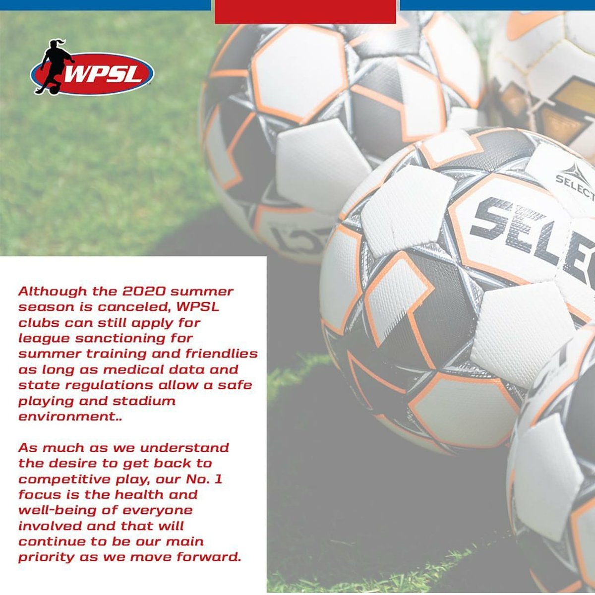 WPSL Cancels '20 season, more updates on a potential Fall/spring season coming soon. Stay safe!