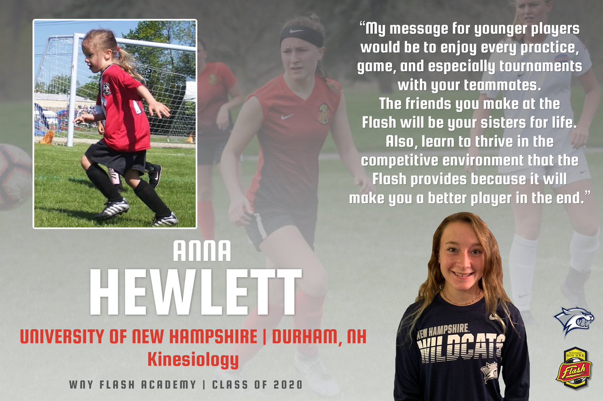 WNYFlashAcademy's tweet photo. Anna Hewlett is headed to University of New Hampshire. A Rochester native and standout, Anna provided energy, compete and leadership in the midfield during her years at the Flash.
She leaves a powerful message for younger players! ⚡️
#FlashClassOf2020
#MoreThanALeague https://t.co/vWdAJUnTBf