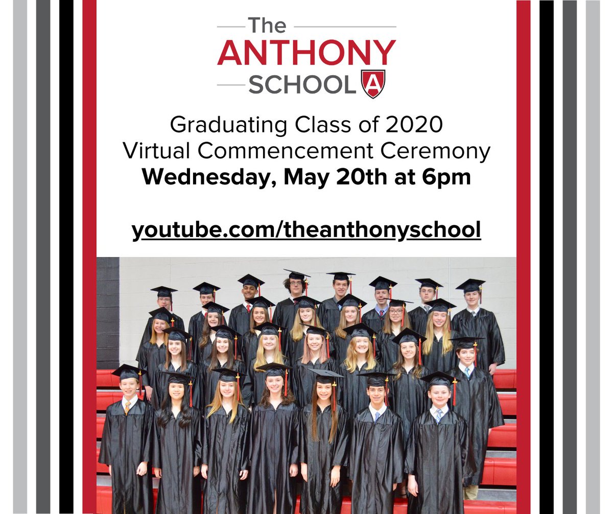AnthonySchool's tweet photo. It's time to celebrate our Class of 2020. Visit our YouTube page tonight (5/20 at 6:00pm) to watch our 8th Grade Virtual Commencement Ceremony: https://t.co/9H5veR1XjW #TASClassof2020 #TAScommunity https://t.co/kygNIo3WmN