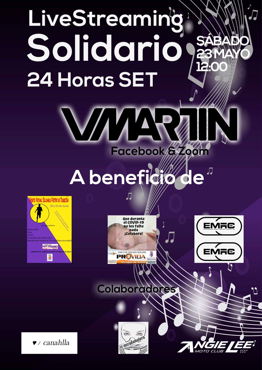 djvmartin's tweet photo. LiveStreaming Solidario 24 H de Dj Set https://t.co/wmfqnsiRVG