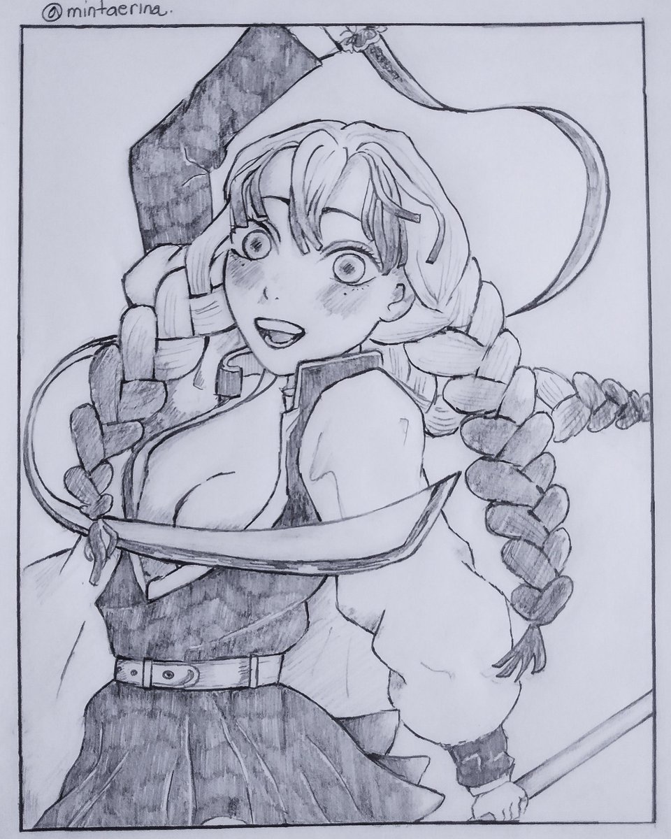 mintaesthetics's tweet photo. i drew mitsuriiii ( ꈍᴗꈍ)
she's such a cutie and i loved her design since the beginning! had so much fun drawing her!! 
hope you like it! ✨

#demonslayer #MitsuriKanroji #kimetsunoyaiba #animegirl #sketch https://t.co/ez99ALhJdI