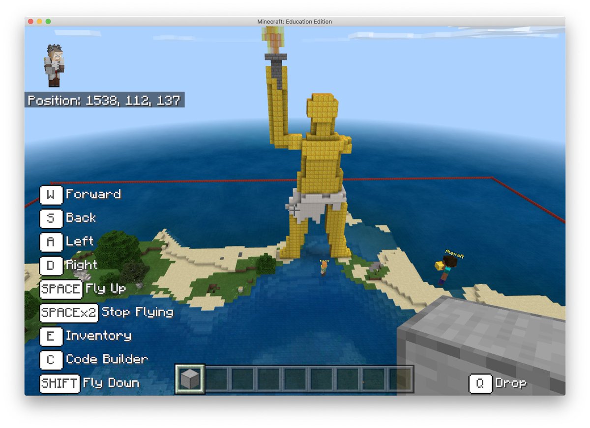 PineCrestSTEM's tweet photo. Working remotely doesn’t stop PC students from working cooperatively! Teams of G6 students are building Ancient Greek Archetecture projects in @PlayCraftLearn Minecraft as part of their Ancient Civilizations class. #PCiLab #PCEngineering https://t.co/yowU8iYORc