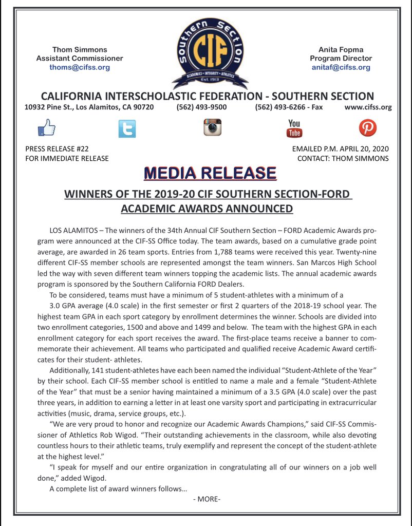 PVPHSFootball's tweet photo. Champions! CIF Southern Section Academic Award Winner-Large School #1. 3.53 Football Team GPA. Way to go, Pen Panther Football Scholars! https://t.co/8xMBUBA78Q