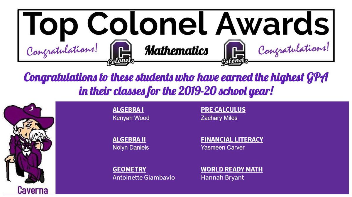 Congratulations, Top Colonels!! #theCave