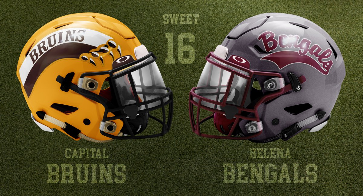 Sweet 16:
 
Capital Bruins

🆚

Helena Bengals

Vote below! #MTHelmetTourney