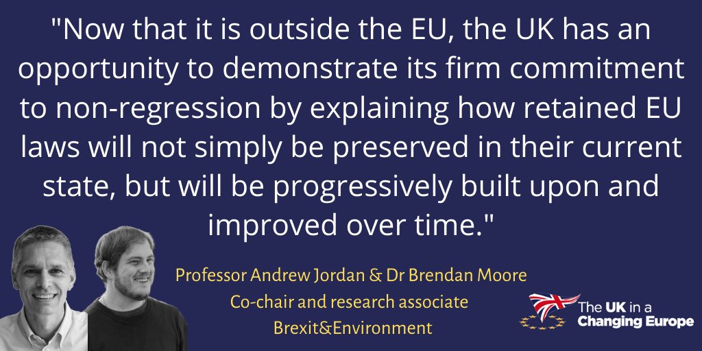 UKandEU's tweet photo. Our new blog by Professor Andrew Jordan &amp; @DrBrendanMoore set out several simple steps that the government could take to address the risk of regression by default in relation to environmental policy.
 
https://t.co/fu1lKMQzMA

@CAST_Centre @ueaenv @Brexit @JamesCraske https://t.co/gFXP9OBFht