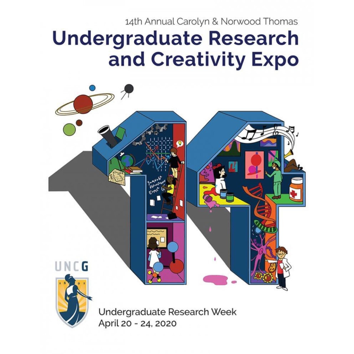 UNCG_URSCO's tweet photo. Congratulations to the award winners of the 14th Annual Carolyn and Norwood Thomas Undergraduate and Creativity Expo. Thank you to everyone who participated. https://t.co/0DOBGDnZ63
