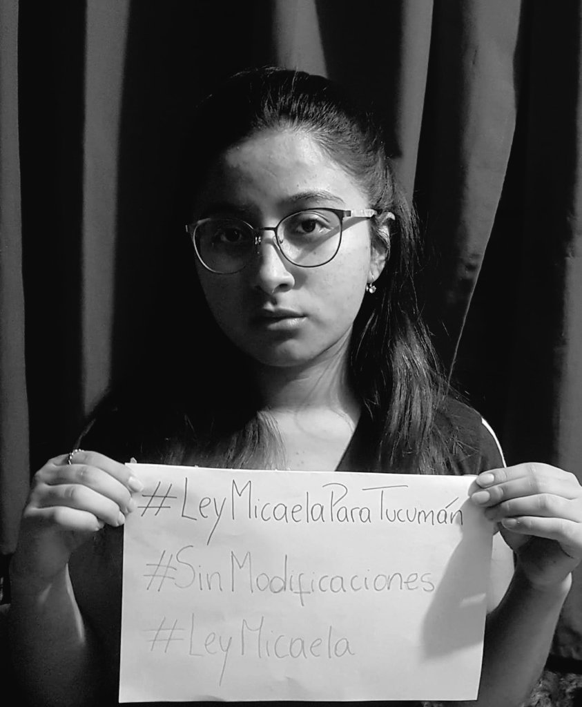 MujeresFBQF's tweet photo. Nuestra compañera Rocío Araya se suma al pedido por la adhesión de #LeyMicaela #LeyMicaelaParaTucuman #SinModificaciones https://t.co/mpklltcrCd