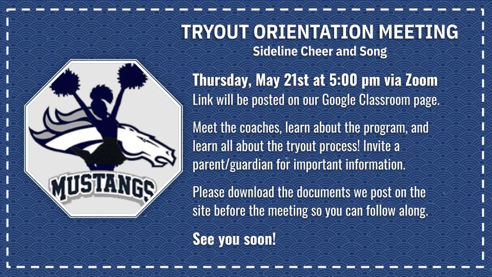 Orientation Meeting tomorrow!