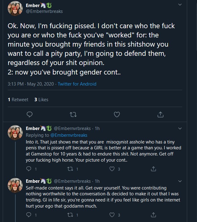DSF_80's tweet photo. @Stevens91776548 Dude you need to effing drop this shit.  I know I may not really follow these people but I know from my wife that you don't mess with @falloutgurl4 or her friends.  So just stop. https://t.co/3q0BOCVM20