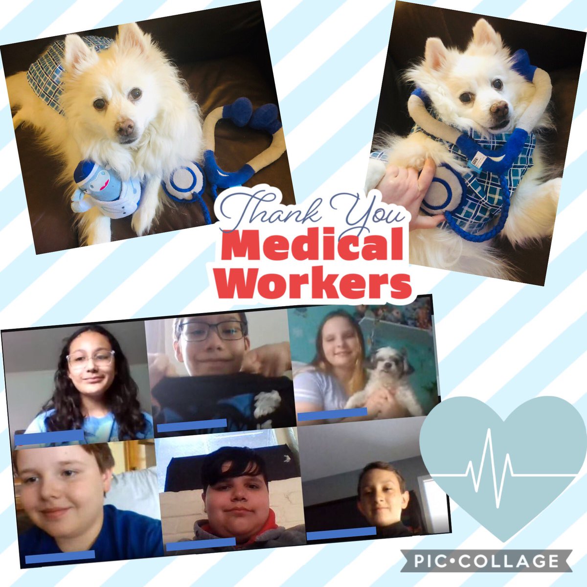 We go Blue for health care workers. Warrior Wednesday! #VirtualSpiritWeek #itBravesHaveSpirit #ASD4remotelearning