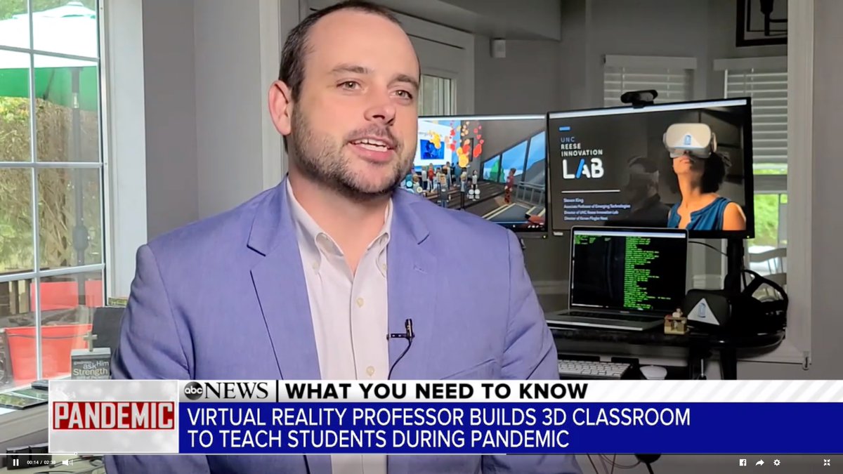 uncbluesky's tweet photo. An educator who's revolutionizing classroom study amid a pandemic | Watch the story of @steven_king and his #VRClass on @ABC's "Pandemic: What You Need to Know"  ➡️https://t.co/IwSNvpNwz7 https://t.co/Bo0uscJxWB